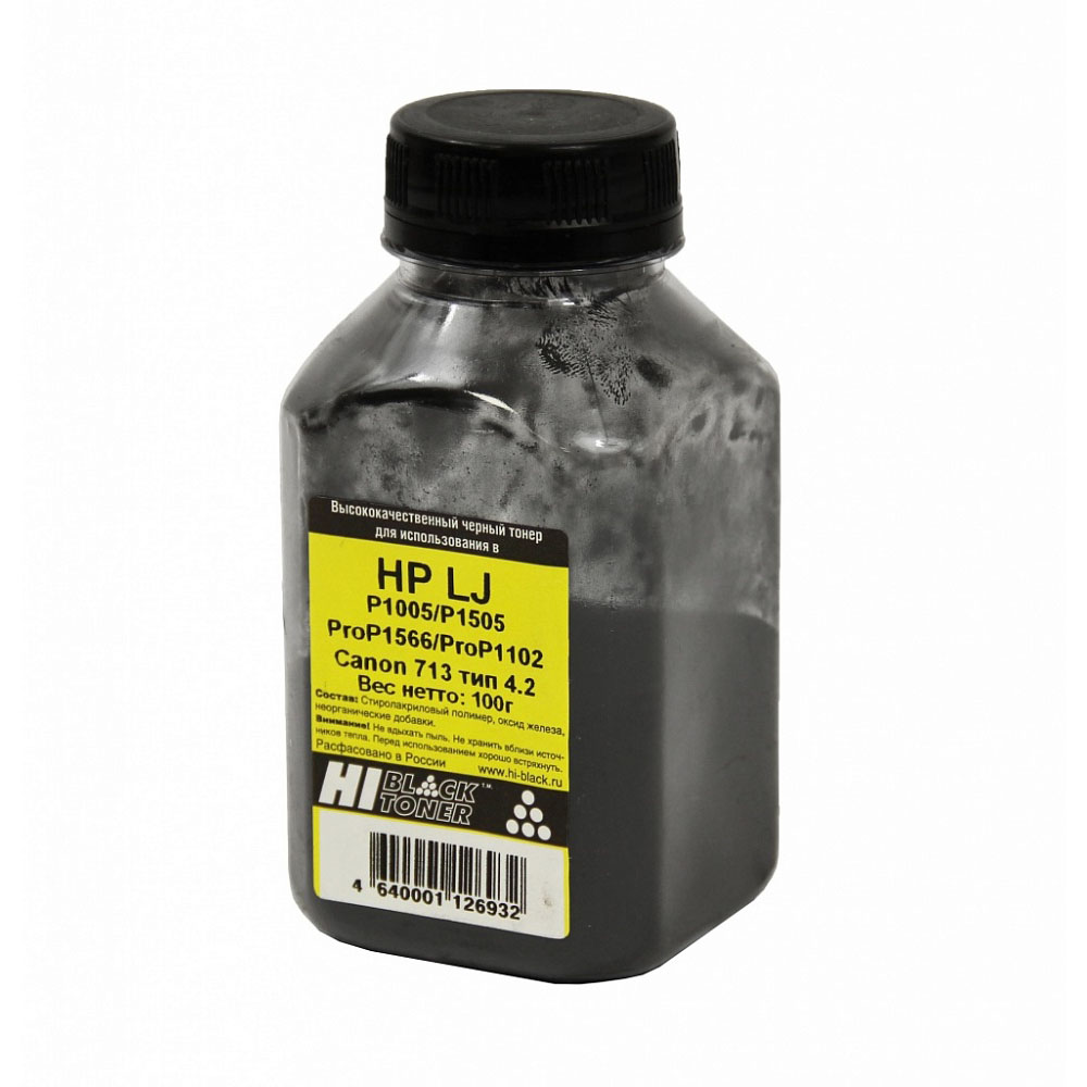 Тонер Hi-Black для HP LJ P1005 / P1006 / P1505 / M1522 / M1120 / P1102, Тип 4.4, Bk, 60 г, банка